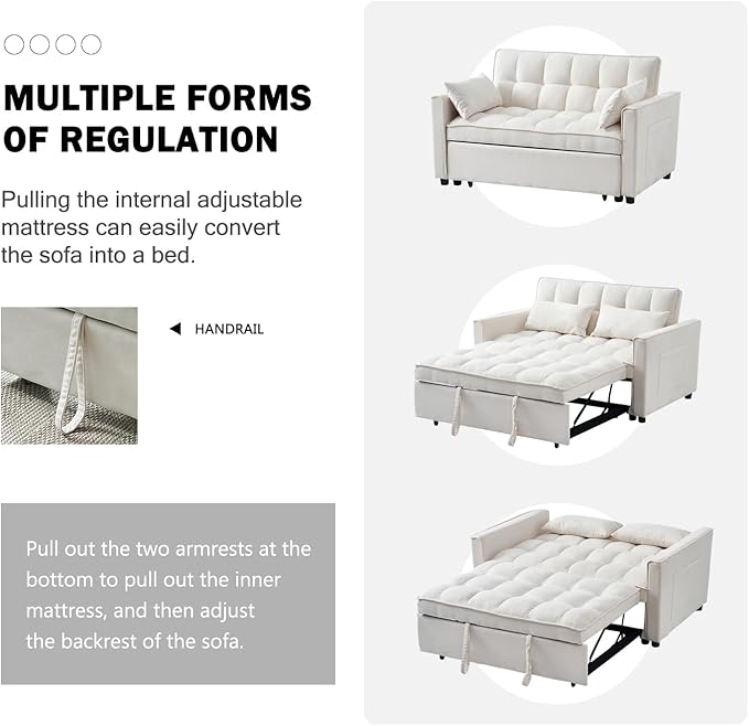 3-in-1 Convertible Sofa Bed