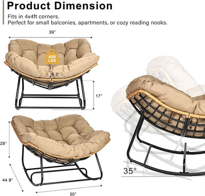 Oversized Egg-Shaped Rocking Recliner Chair