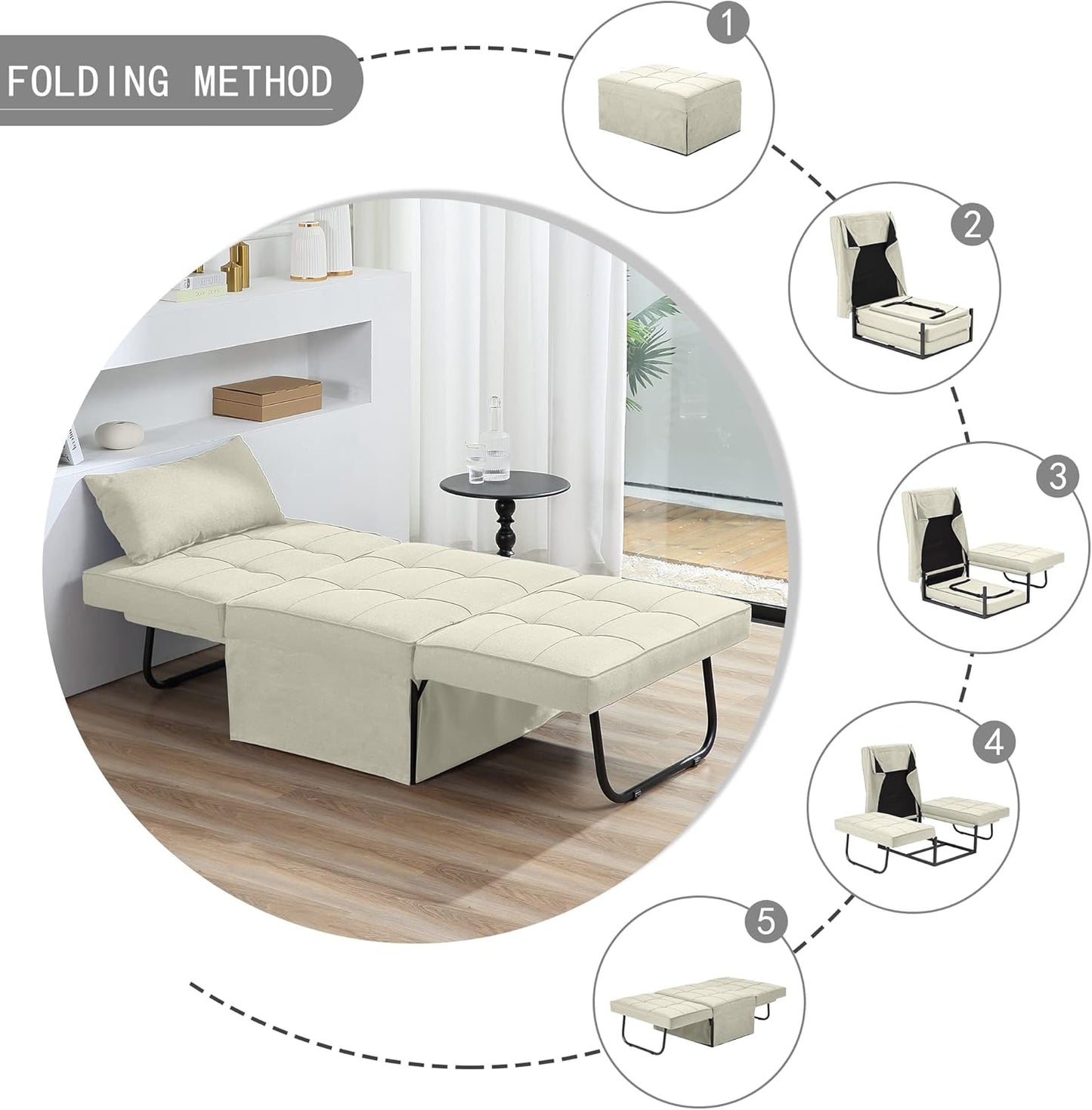 4 in 1 Multi-Function Folding Ottoman